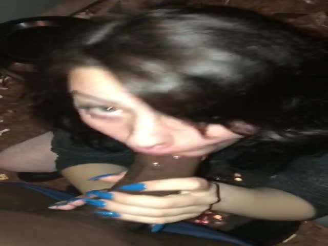 cute white girl deepthroats long cock