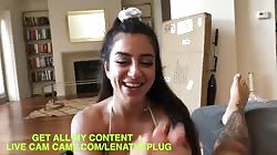 LENA THE PLUG GIVES HER BF A SLOPPY BLOWJOB AND BEGS FOR HIS CUM